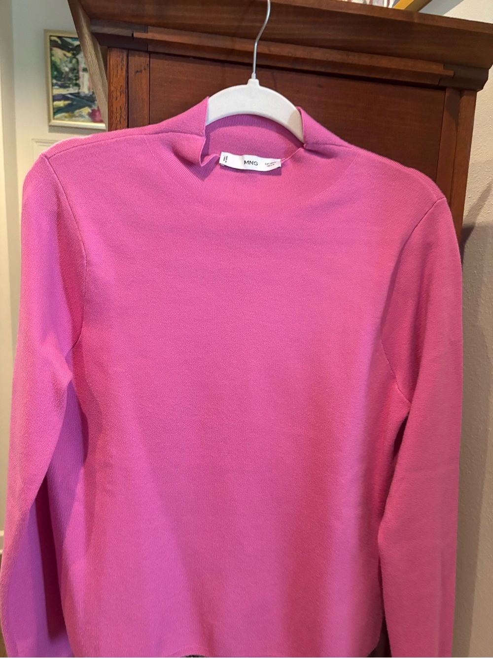 Mango Bubblegum Pink Mock Turtleneck Sweater